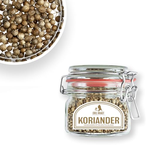 Koriandersamen BIO 80g im Premium Drahtbügelglas | EDEL KRAUT - BIO Koriander ganz - Premium KORIANDER SAMEN - coriander organic - 100% naturrein - aus kontrolliert biologischem Anbau von EDEL KRAUT Manufaktur des Lebens