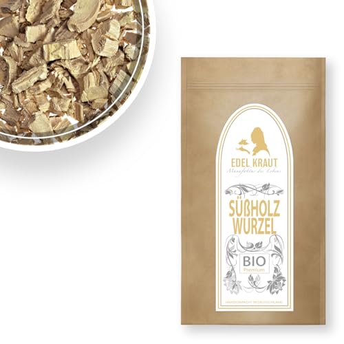 Süßholzwurzel Tee BIO 100g | EDEL KRAUT - Premium BIO SÜßHOLZWURZEL TEE Natur geschnitten - Licorice root tea - Süßholz frei von jeglichen künstlichen Zusatzstoffen - kba - Süßholzwurzeltee von EDEL KRAUT Manufaktur des Lebens