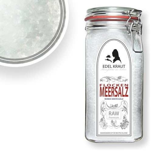 Meersalz Flocken 700g Premium Meersalz im Glas | EDEL KRAUT - 100% naturrein - Salze & Gewürze & Gewürzmischungen - frei von jeglichen Zusatzstoffen - fleur de sel - Geschenke für Männer von EDEL KRAUT Manufaktur des Lebens