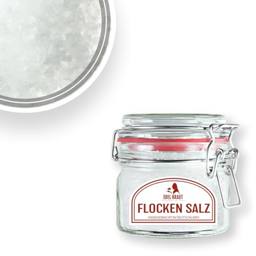 EDEL KRAUT | Norwegisches FLOCKENSALZ im Premium GLAS 130g - MEERSALZFLOCKEN Salzflocken Meersalz - Salz Flocken für Steaks, Gemüse uvm. - sea salt flakes von EDEL KRAUT Manufaktur des Lebens