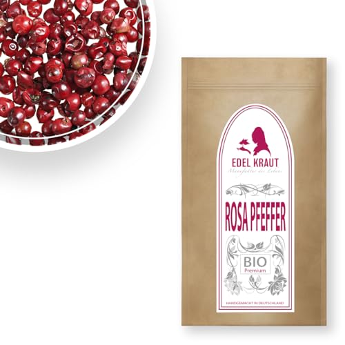 Rosa Pfeffer BIO 250g | EDEL KRAUT - 100% naturreine rosa Pfefferbeeren - Premium Rosa Beeren Pfeffer ganz frei von jeglichen Zusatzstoffen - roter Pfeffer Körner - rote Pfefferbeeren - 100% Natur von EDEL KRAUT Manufaktur des Lebens