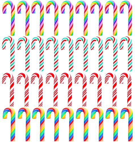 100 Stück Tonstangen rot weiß Zuckerstangen Weihnachten Zuckerstange Kunstzuckerstange Weihnachtsstab Mini Polymer weicher Ton DIY Dekoration für Nagelkunst Kit DIY Kuchen Dessert Simulation Lebensmittel (3 cm - 4 Farben) von EHOPE