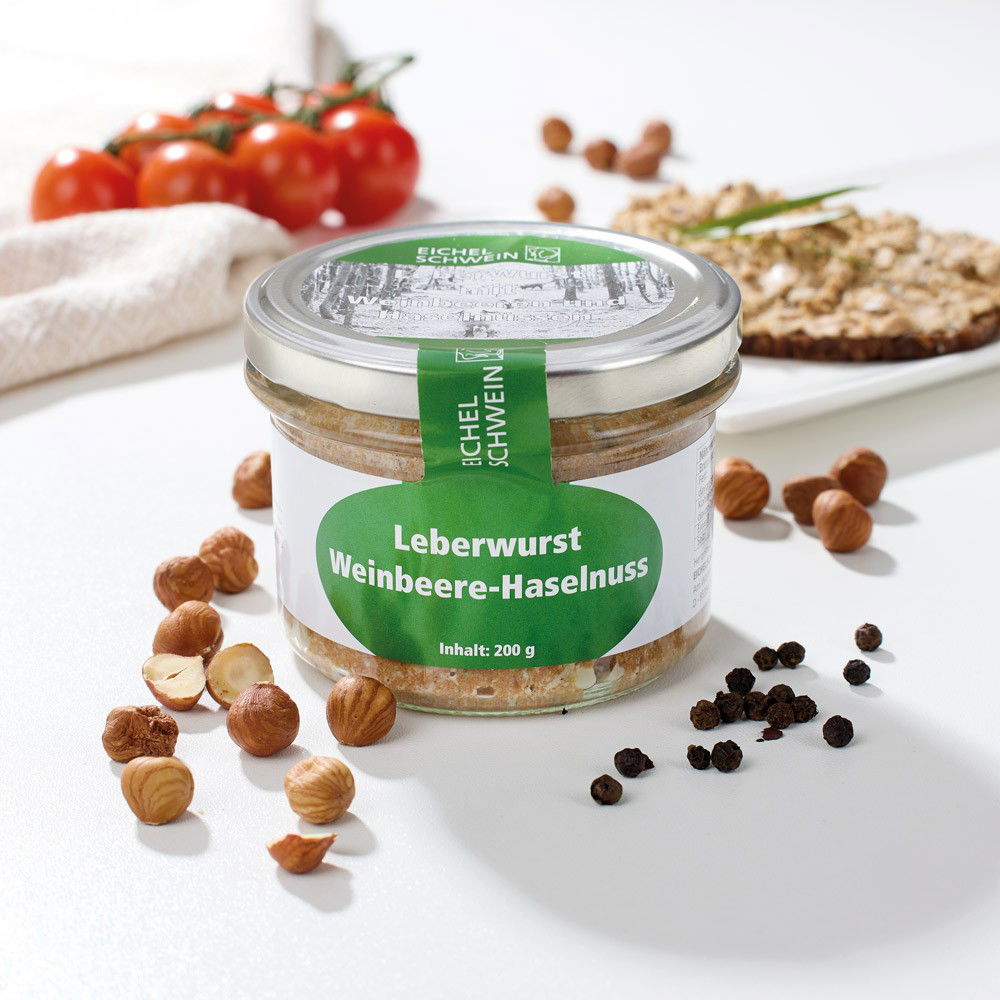 Eichelschwein Leberwurst Weinbeere-Haselnuss Eichelschwein Leberwurst Weinbeere-Haselnuss von EICHELSCHWEIN