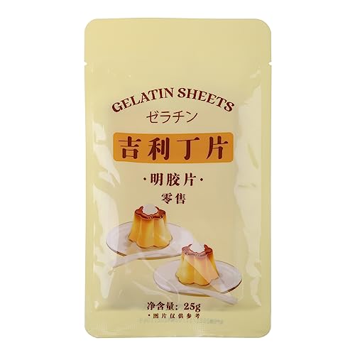 EINCORN 25 g 10 Blatt Gelatine-Fischleim Blätter Silberblatt Geschmacksneutrale Backzutaten zum Kochen Küchenzubehör EINCORN 25 g 10 Blatt Gelatine-Fischleim Blätter Silberblatt Geschmacksneutrale Backzutaten zum Kochen Küchenzubehör von EINCORN