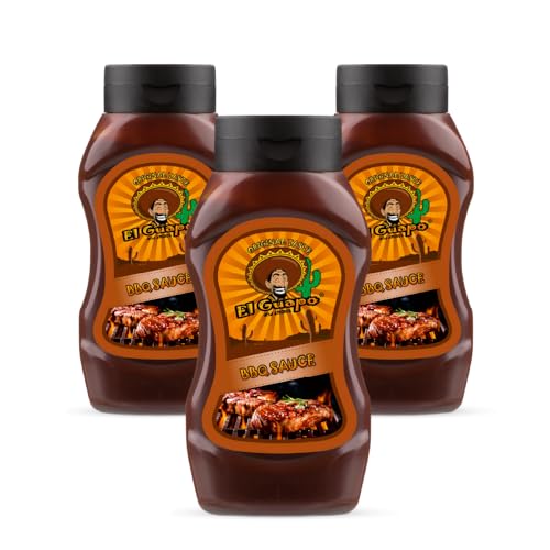 El Guapo BBQ Sauce 3x450g - Köstlicher süßer und geräucherter Geschmack - Original BBQ-Rezept - kann als Gewürz, Dip, Sauce oder Topping für Grill, Rippchen, Hühnerflügel, Burger verwendet werden El Guapo BBQ Sauce 3x450g - Köstlicher süßer und geräucherter Geschmack - Original BBQ-Rezept - kann als Gewürz, Dip, Sauce oder Topping für Grill, Rippchen, Hühnerflügel, Burger verwendet werden von EL GUAPO