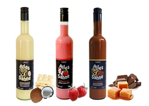 3x 500ml Elbschluck Alles Sahne Erdbeere Schokolade Kokos Toffee Karamell von ELBSCHLUCK