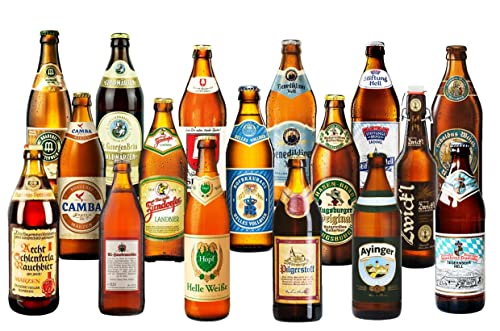 BIERPAKET 18 x 0,5L bayerische Biere Helles Märzen Kellerbier Weizen inkl. 1,44€ Pfand Geschenk Tasting Beer von ELBSCHLUCK