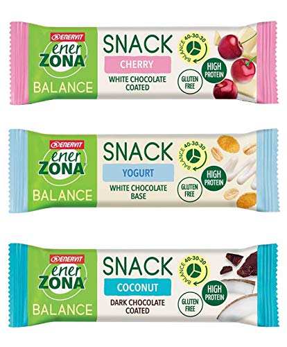 EnerZona Snack Balance Variety Pack ● 30 Riegel à 25g/33g ● 10 Kokos + 10 Amarena + 10 Joghurt von ENERVIT