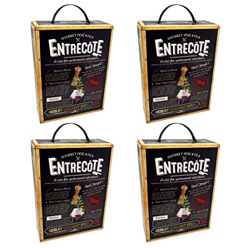 Entrecote - Merlot, Cabernet Sauvignon, Syrah - Rotwein aus Frankreich - BIB Bag in Box (4 x 3 l) von Entrecote
