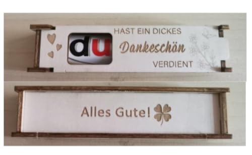 ENYACOS 3er Set „Du hast ein dickes Dankeschön verdient“ Holz Geschenkboxen – Dankeschön Geschenke für Männer, Frauen, Lehrer, Kollegen, Mama, Papa & Freunde – Ideal für Schokolade (B) von ENYACOS
