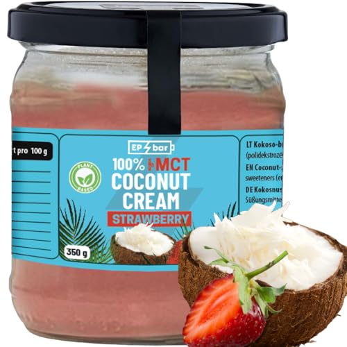 EP Bar Coconut Cream 100% Natürlich Kokoscreme mit Erdbeere | 350g | Vegan, Naturbelassen ohne Zusatzstoffe | Kokosmus Ohne Zucker, Gesund Kokosfett, Kokosnusscreme EP Bar Coconut Cream 100% Natürlich Kokoscreme mit Erdbeere | 350g | Vegan, Naturbelassen ohne Zusatzstoffe | Kokosmus Ohne Zucker, Gesund Kokosfett, Kokosnusscreme von EP Bar