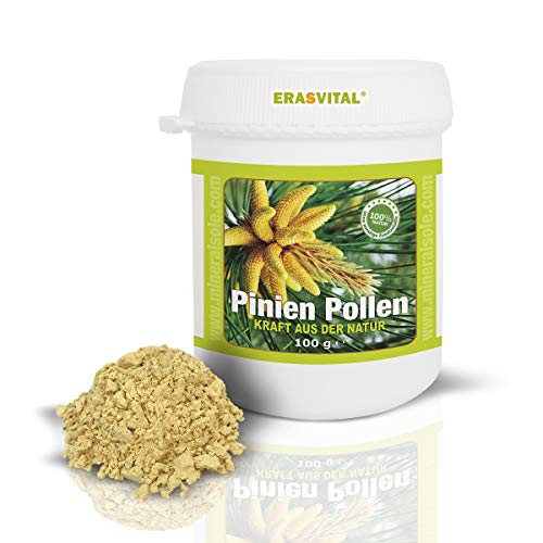 Pinien Pollen 100g in Einer Plastikdose Wildsammlung zellwandgebrochen in deutschem Labor auf Schadstoffe geprüft. Pinien Pollen 100g in Einer Plastikdose Wildsammlung zellwandgebrochen in deutschem Labor auf Schadstoffe geprüft. von ERASVITAL