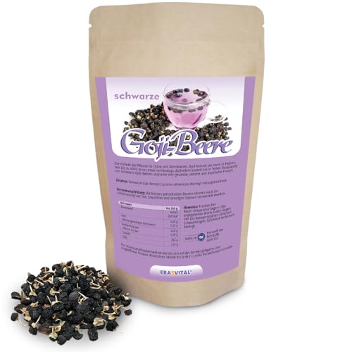 Schwarze Goji Beeren wild gesammelt und natürlich getrocknet (100 Gramm (1er Pack)) von ERASVITAL