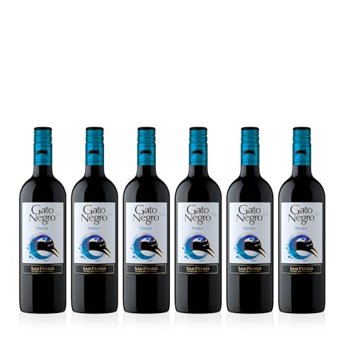 GATO NEGRO Merlot Trocken 0,75l | Trockener Rotwein aus Chile | 6 x 0,75l von ERBEN