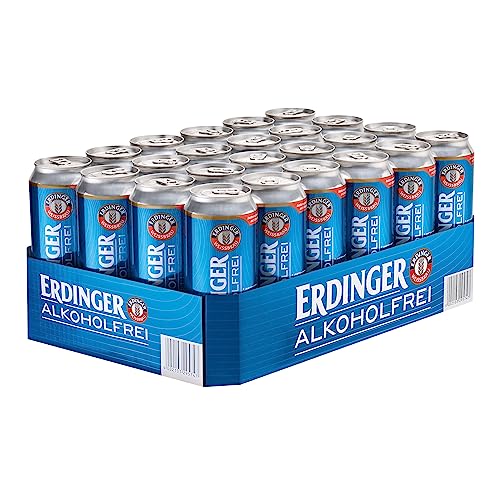 ERDINGER Weißbier Alkoholfrei (24 x 0,5 l Dose) Einweg – die sportliche Erfrischung von Erdinger