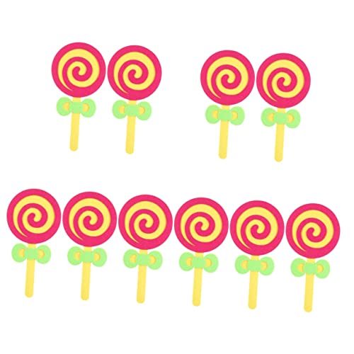 ERINGOGO 10 STK Lutscher-Foto Gefälschte Lollipop-Modelle Süßigkeiten-Foto-Requisiten Lutscher-Ornament Süße Verzierungen Märchenprinzessin Zauberstab Kind Süssigkeit Badeprodukte Gefühlt von ERINGOGO