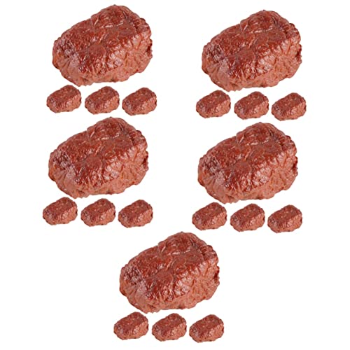 ERINGOGO 20 STK Simulierte Rindernuggets Kinderspielzeug künstliche Steakblöcke gefälschtes gekochtes Fleisch gefälschtes Essen Modelle echt aussehendes falsches Fleisch schmücken von ERINGOGO