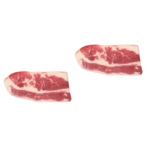 ERINGOGO 2St Simulation von Rindfleischscheiben gefälschte Fleischmodelle gefälschtes Fleischfutter Spielzeuge gefälschtes Essen gefälschtes Fleischmodell gefälschtes Rindfleisch Denim PVC von ERINGOGO