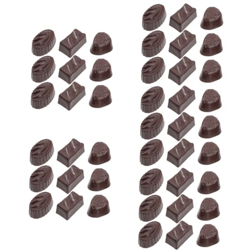 ERINGOGO 45 STK Simulationsschokolade Harz-anhänger Tafelschokolade Gefälschte Schokoladenstückchen Simulierte Pralinenmodelle Kleines Schokoladendekor PVC Kind Snack Modell Spielen von ERINGOGO