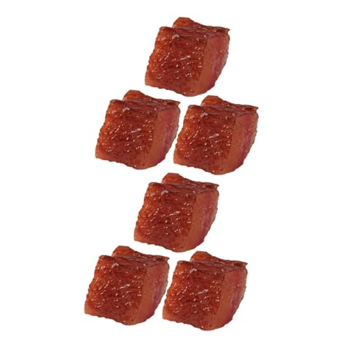 ERINGOGO 6St Simulierte Rindernuggets gefälschtes Essen realistisch gefälschte Steakblöcke Modelle echt aussehendes falsches Fleisch Küchenfleischmodell Rindfleisch Requisiten Lehrmittel von ERINGOGO
