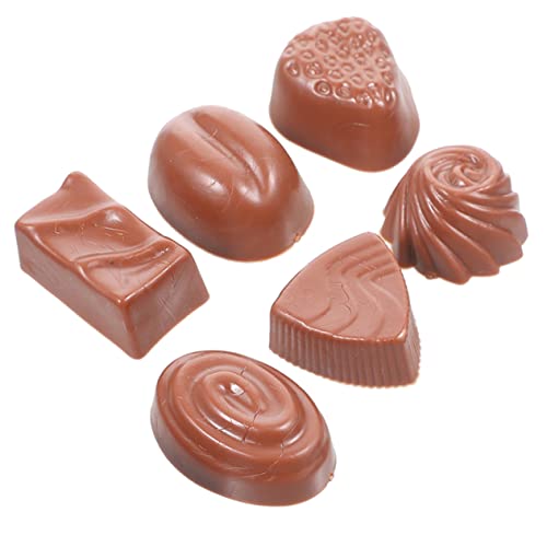 ERINGOGO 6st Simulationsschokolade Kind Große Süßigkeiten Gefälschtes Kuchenessen Kleines Schokoladenmodell Schokoladenkunst-anhänger Schokoladenformen Künstlich Pvc Multifunktion Charme 3d von ERINGOGO