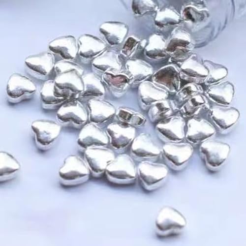 Silberne Perle DIY Kuchen Backen Streusel Silber Liebe Hochzeitstorte Dekoration-Silber Herz, 1 kg von ESCATIC