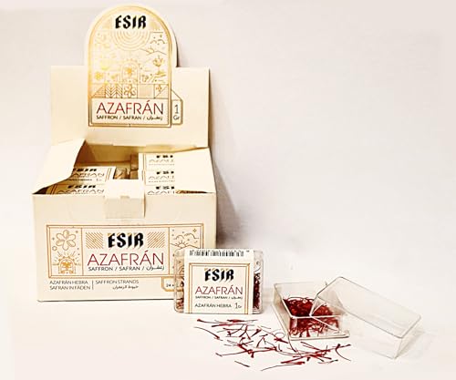 Esir Pushal Safranfäden, 100% rein und natürlich, Top-Kategorie I Safran Azafran Gewürze | 1 G |12 Stück von ESIR