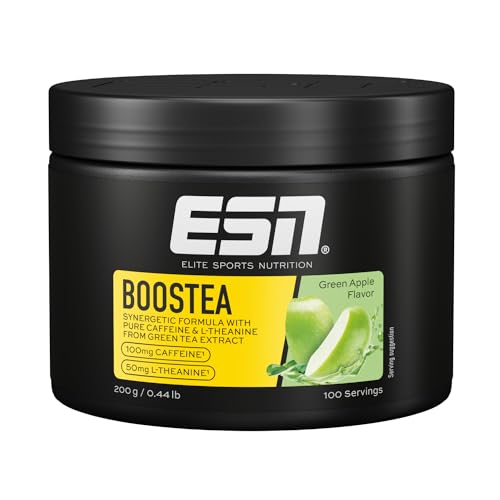 ESN Boostea, Green Apple, 200 g, Booster mit Koffein, L-Theanin und Grüntee-Extrakt - made in Germany von ESN