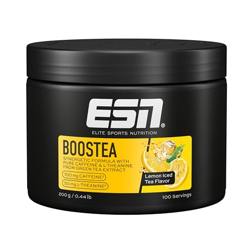 ESN Boostea, Infused Ice Tea Lemon, 200 g, Booster mit Koffein, L-Theanin und Grüntee-Extrakt - made in Germany von ESN