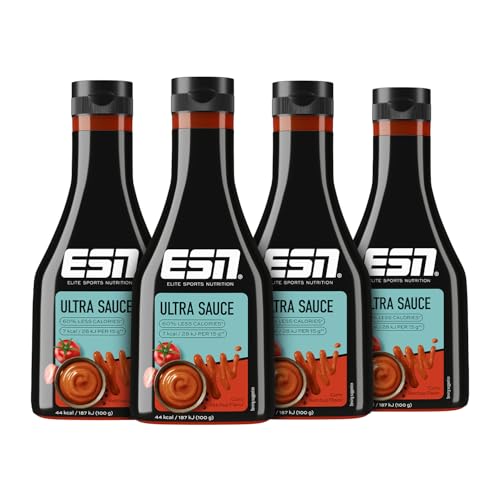 ESN Premium Ultra Sauce, Curry Ketchup, 4 x 285 ml, Ideale Sauce für Diät und bewusste Ernährung von ESN