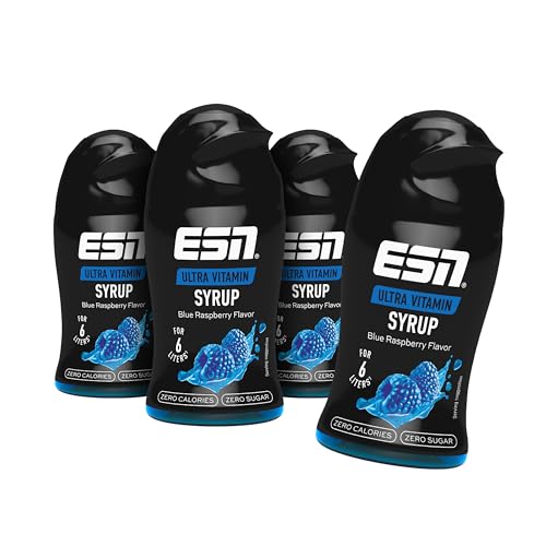 ESN Ultra Vitamin Syrup, 4er Pack, 4 x 65ml - Blue Raspberry, mit Vitaminen für je 6 Liter Fertiggetränk von ESN