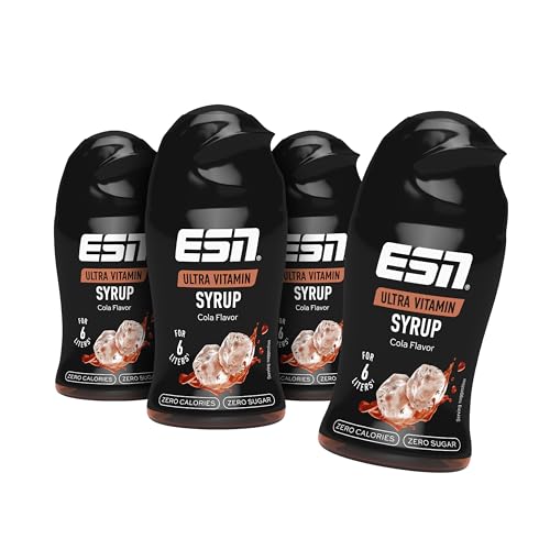 ESN Ultra Vitamin Syrup, 4er Pack, 4 x 65ml - Cola, mit Vitaminen für je 6 Liter Fertiggetränk von ESN