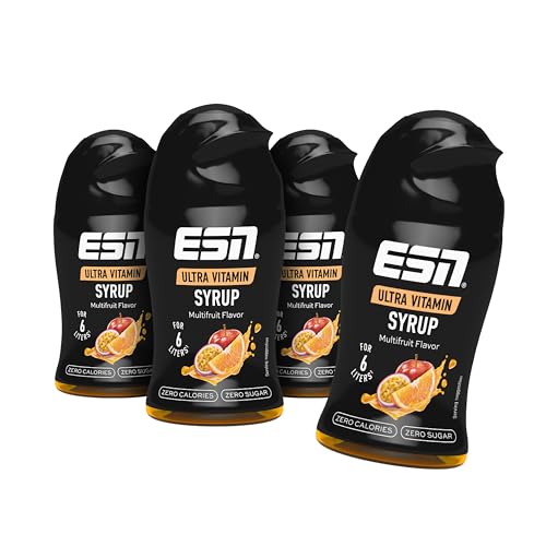 ESN Ultra Vitamin Syrup, 4er Pack, 4 x 65ml - Multifruit, mit Vitaminen für je 6 Liter Fertiggetränk von ESN