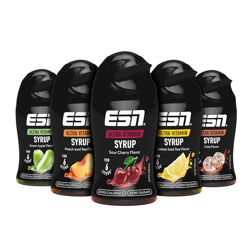 ESN Ultra Vitamin Syrup, 5 x 65ml, mixed Bundle, mit Vitaminen für 30 Liter Fertiggetränk von ESN