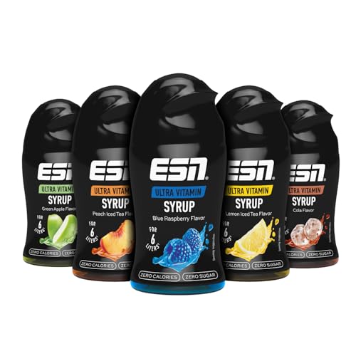 ESN Ultra Vitamin Syrup, 5 x 65ml, mixed Bundle, zuckerfreier Sirup mit Vitaminen und zero Kalorien für bis zu 30 Liter Fertiggetränk - made in Germany von ESN