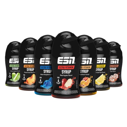 ESN Ultra Vitamin Syrup, 7 x 65ml, mixed Bundle, zuckerfreier Sirup mit Vitaminen und zero Kalorien für bis zu 42 Liter Fertiggetränk - made in Germany von ESN