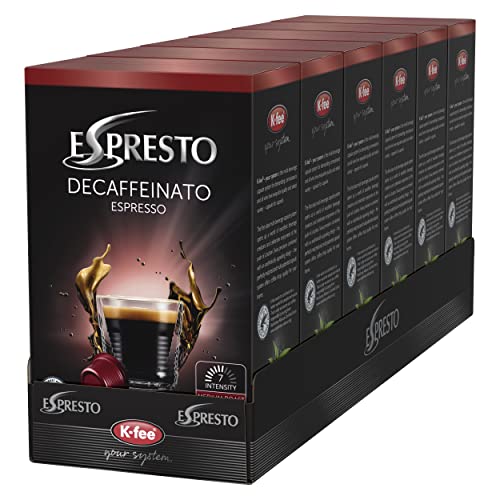 ESPRESTO Decaffeinato Kaffeekapseln entkoffeiniert Stärke 7, K-fee System, 6er Pack (6x124 g) von ESPRESTO