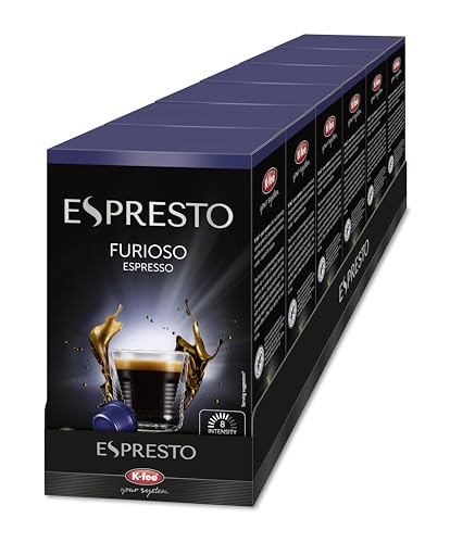 ESPRESTO Kaffeekapseln Furioso – Espresso, Intensität 8/12, kompatibel mit K-fee, RFA zertifiziert, Kaffee für jede Gelegenheit, 96 Kapseln von ESPRESTO