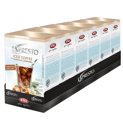ESPRESTO Iced Coffee Vanilla Caramel | Kaffeekapseln | Intensität 5/12 | kompatibel mit K-fee - your System | RFA zertifiziert | 96 Kapseln von ESPRESTO