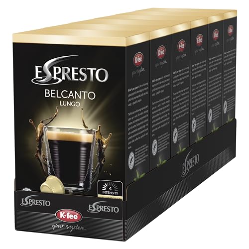 ESPRESTO Kaffeekapseln Belcanto – Lungo Intensität 4/12, kompatibel mit K-fee, RFA zertifiziert, 96 Kapseln von ESPRESTO