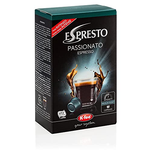ESPRESTO Kaffeekapseln Passionato – Espresso Intensität 7/12, kompatibel mit K-fee, RFA zertifiziert, Kaffee für jede Gelegenheit, 96 Kapseln von ESPRESTO