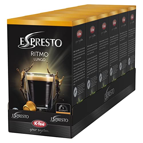 ESPRESTO Kaffeekapseln, Ritmo – Lungo, Intensität 5/12, kompatibel mit K-fee, RFA zertifiziert, Kaffee für jede Gelegenheit, 96 Kapseln von ESPRESTO