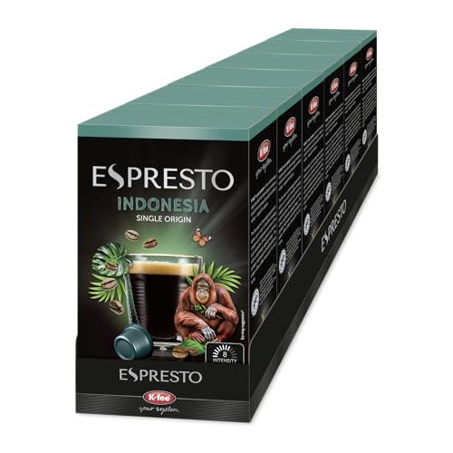 ESPRESTO Single Origin Indonesia Lungo I Kaffeekapseln I Intensität 8/12 I kompatibel mit K-fee & Expressi I RFA zertifiziert I 96 Kapseln von ESPRESTO
