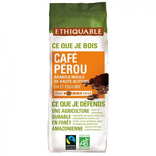 ETHIQUABLE - Kaffee Peru Ground Bio & fair 250 g - 100% Arabica - intensität 2/5 von ETHIQUABLE