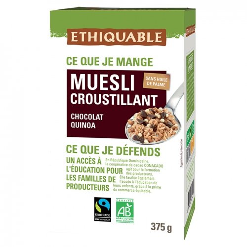 ETHIQUABLE - müsli knusprige schokolade quinoa 375g - ohne palmöl von ETHIQUABLE