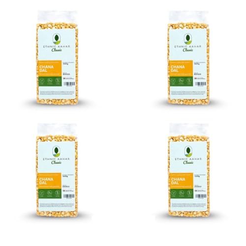 Ethnic Aahar Chana Dal 1000gm | Protein-Rich Pulses for Healthy Cooking | Fresh, Hygienic Lentils | Premium Quality Dal (Pack Of 4) von ETHNIC AAHAR