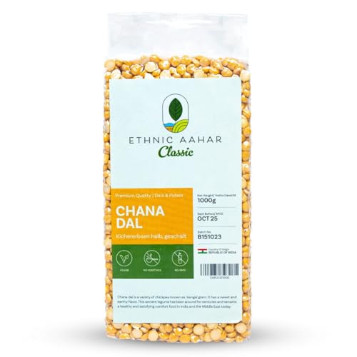 Ethnic Aahar Chana Dal 1000gm | Protein-Rich Pulses & Lentils for Wholesome Cooking | Premium Quality Dals | Essentials for Vegan, Vegetarian, and Ayurveda-Inspired Lifestyles. (1 Kg) von ETHNIC AAHAR