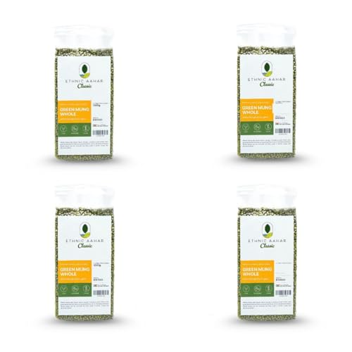Ethnic Aahar Classic Grüne Mungbohnen, Ganz, 1000g, Premium-Qualität (Pack Of 4) von ETHNIC AAHAR