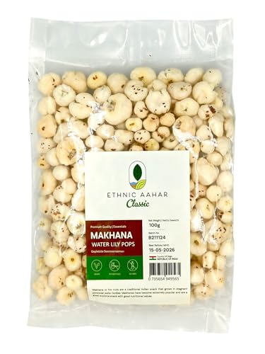 Ethnic Aahar Classic Makhana – Water Lily Pops, Foxnuts, Healthy Vegan Snack, No Additives, 100g Ethnic Aahar Classic Makhana – Water Lily Pops, Foxnuts, Healthy Vegan Snack, No Additives, 100g von ETHNIC AAHAR