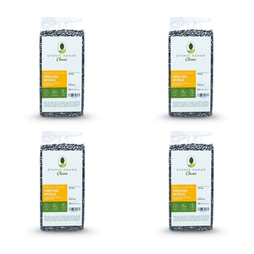 Ethnic Aahar Urid Dal Whole Black 1000g | Protein-Rich Pulses & Lentils for Wholesome Cooking | Premium Quality Dals | Essentials for Vegan, Vegetarian, and Ayurveda-Inspired Lifestyles. (Pack of 4) von ETHNIC AAHAR